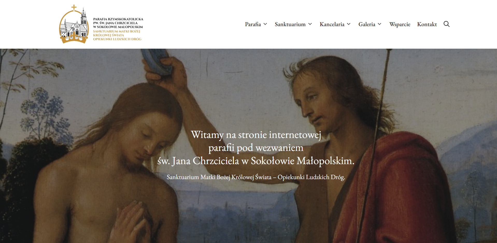 Widok strony Parafii św. Jana Chrzciciela w Sokołowie Małopolskim